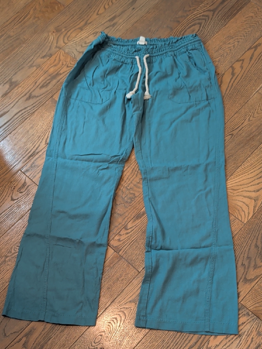 Roxy Teal Blue Drawstring Wide-Leg Pants